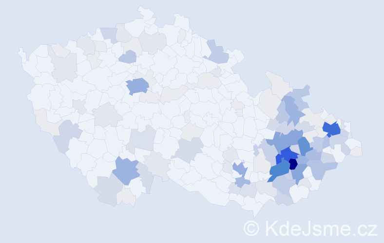 Příjmení: 'Mlčáková', počet výskytů 529 v celé ČR