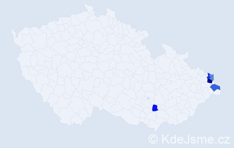 Příjmení: 'Kajurová', počet výskytů 12 v celé ČR