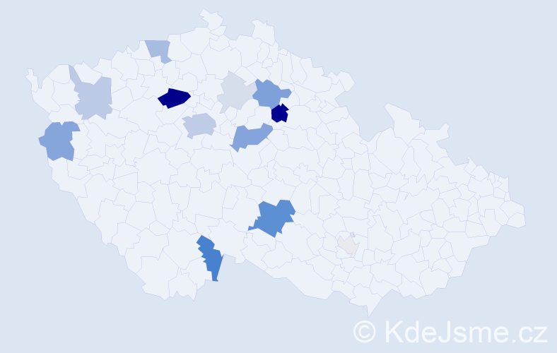 Příjmení: 'Kaliašová', počet výskytů 56 v celé ČR
