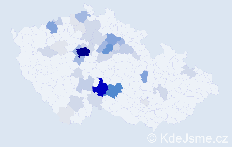 Příjmení: 'Římal', počet výskytů 172 v celé ČR