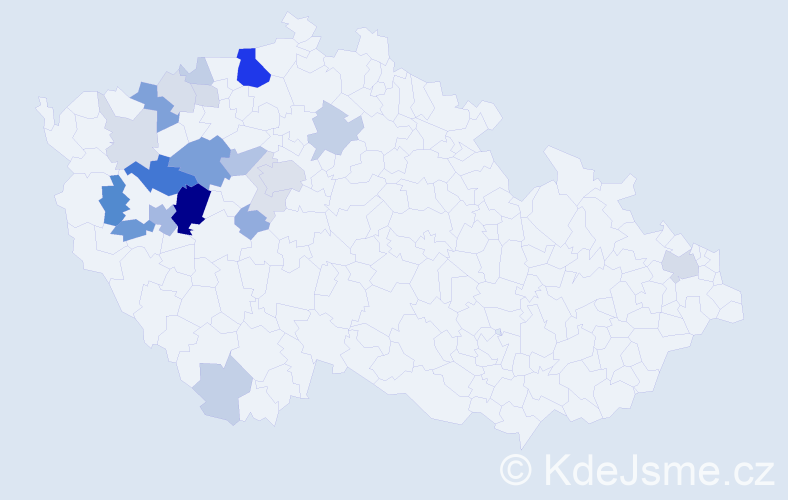 Příjmení: 'Perk', počet výskytů 69 v celé ČR