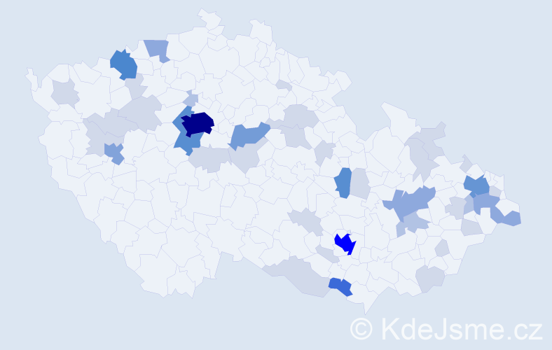 Příjmení: 'Stopka', počet výskytů 115 v celé ČR