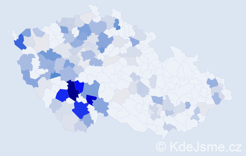 Příjmení: 'Rybák', počet výskytů 430 v celé ČR