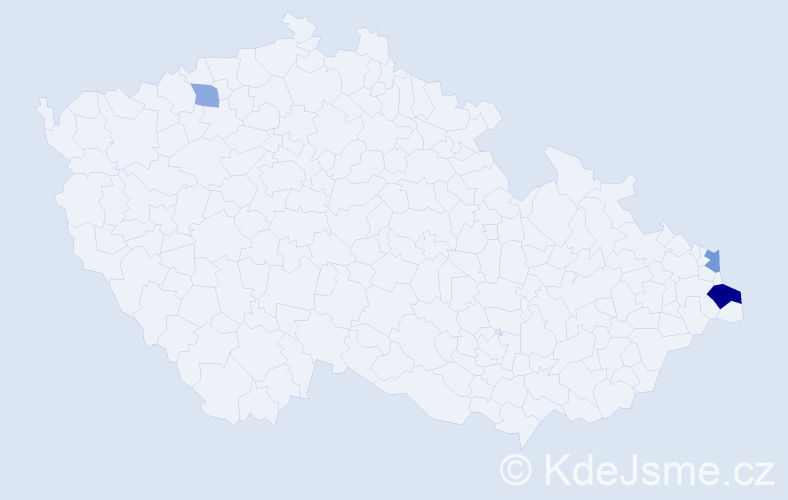 Příjmení: 'Czader', počet výskytů 9 v celé ČR