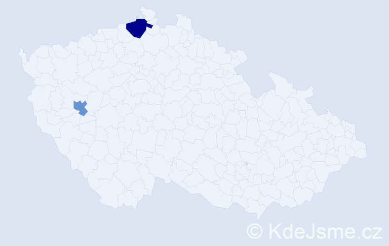 Příjmení: 'Kvačkaj', počet výskytů 5 v celé ČR