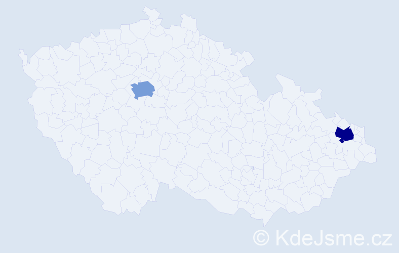 Příjmení: 'Kontu', počet výskytů 2 v celé ČR