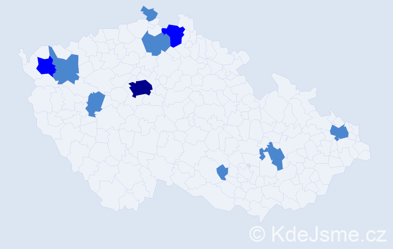 Příjmení: 'Williamsová', počet výskytů 14 v celé ČR