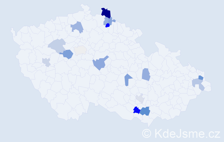 Příjmení: 'Švarná', počet výskytů 38 v celé ČR