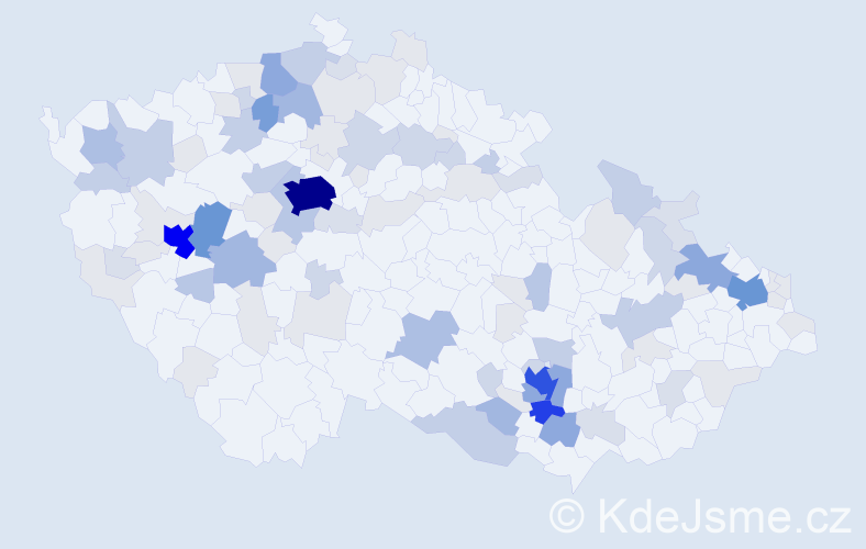 Příjmení: 'Kuglerová', počet výskytů 371 v celé ČR