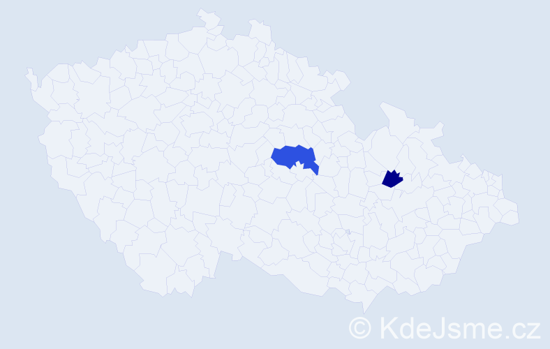 Příjmení: 'Duff', počet výskytů 3 v celé ČR
