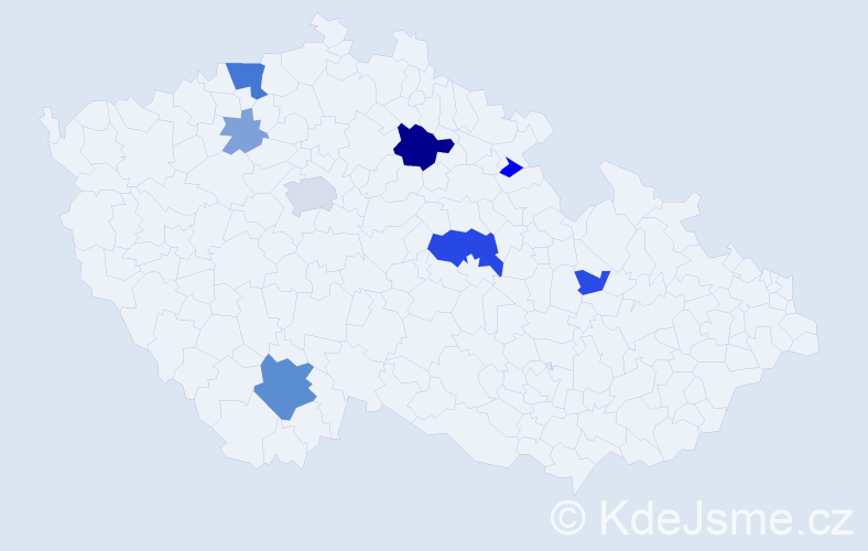 Příjmení: 'Trmatová', počet výskytů 22 v celé ČR