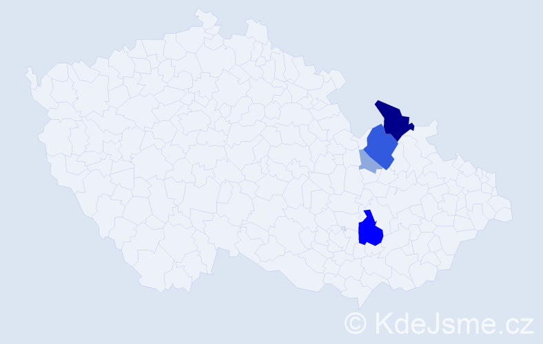 Příjmení: 'Ignačák', počet výskytů 13 v celé ČR