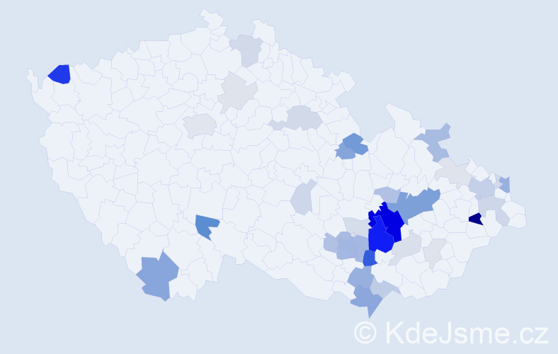 Příjmení: 'Drnovská', počet výskytů 126 v celé ČR