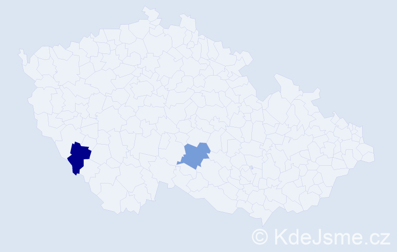 Příjmení: 'Samkova', počet výskytů 2 v celé ČR