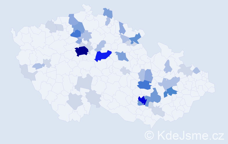Příjmení: 'Křičková', počet výskytů 134 v celé ČR