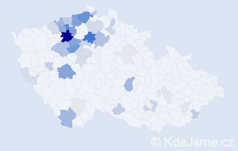 Příjmení: 'Aulická', počet výskytů 154 v celé ČR