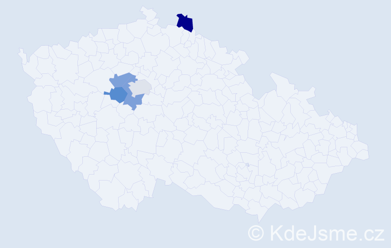 Příjmení: 'Kraynykovskyy', počet výskytů 5 v celé ČR