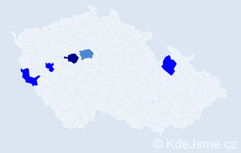 Příjmení: 'Vellek', počet výskytů 10 v celé ČR