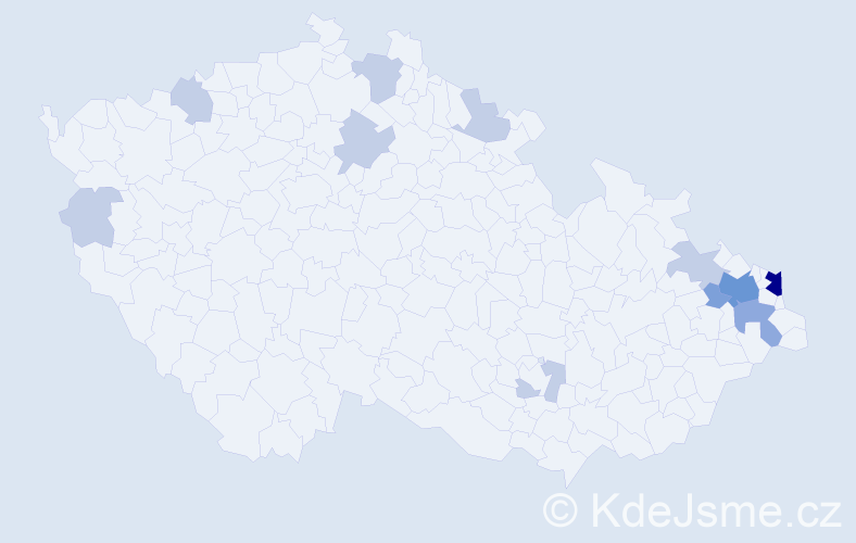 Příjmení: 'Matejko', počet výskytů 27 v celé ČR