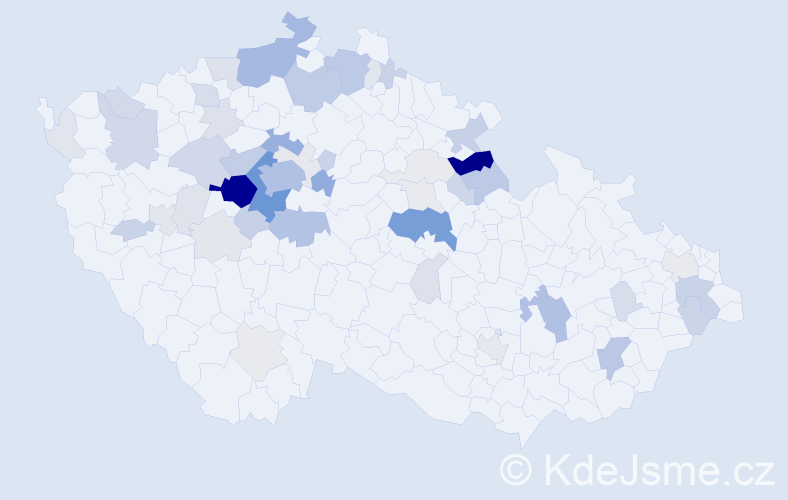 Příjmení: 'Čepelová', počet výskytů 218 v celé ČR