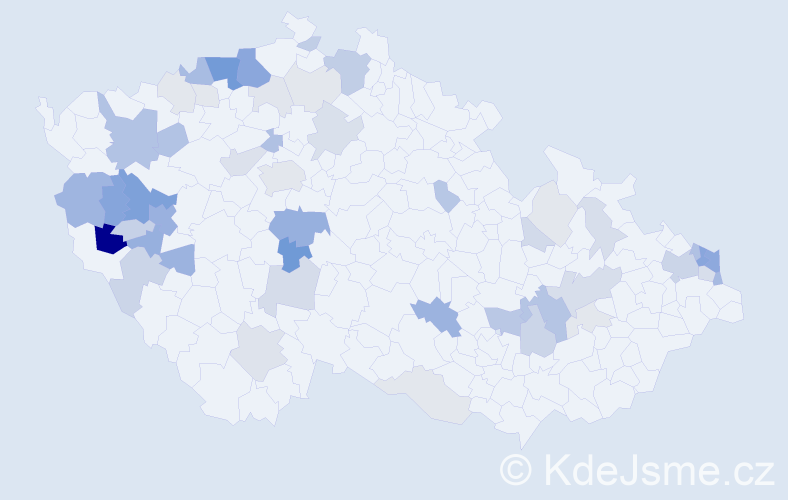 Příjmení: 'Radičová', počet výskytů 153 v celé ČR