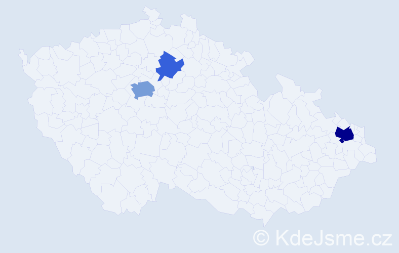 Příjmení: 'Korus', počet výskytů 9 v celé ČR
