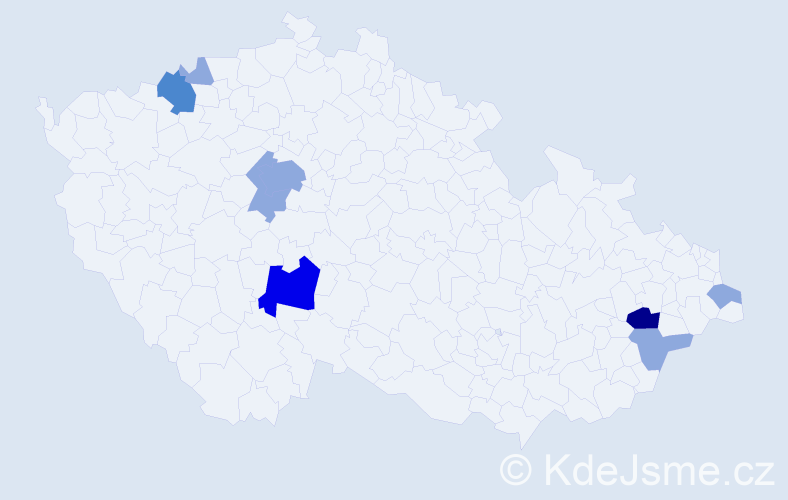 Příjmení: 'Baričiak', počet výskytů 19 v celé ČR