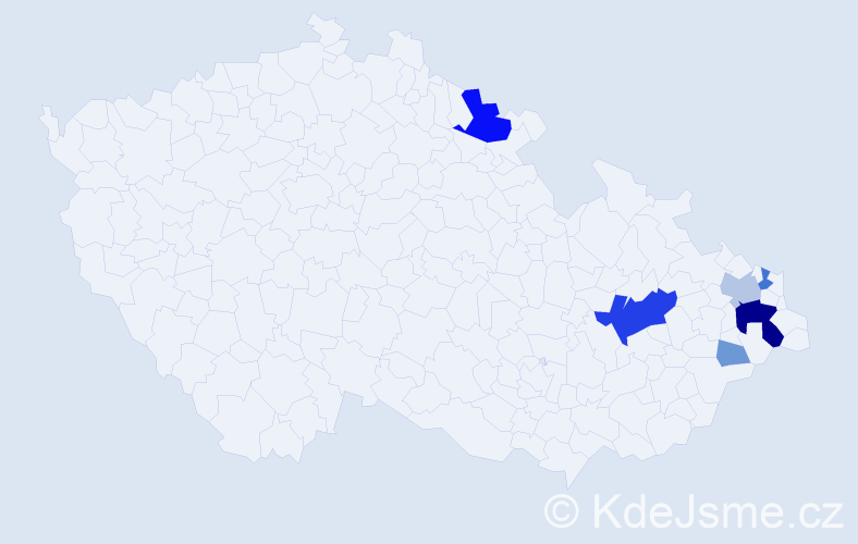 Příjmení: 'Kawecki', počet výskytů 22 v celé ČR