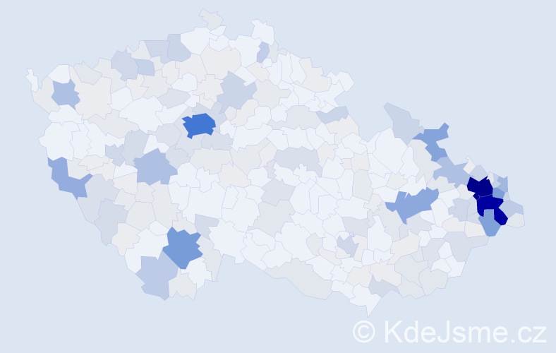Příjmení: 'Kubalová', počet výskytů 830 v celé ČR