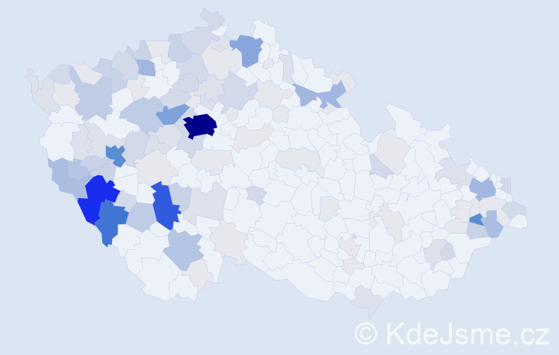 Příjmení: 'Hrachová', počet výskytů 414 v celé ČR