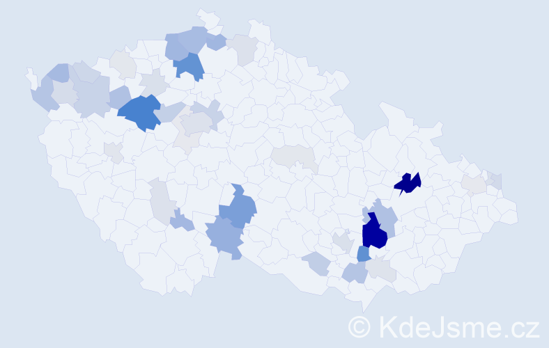 Příjmení: 'Štercl', počet výskytů 146 v celé ČR