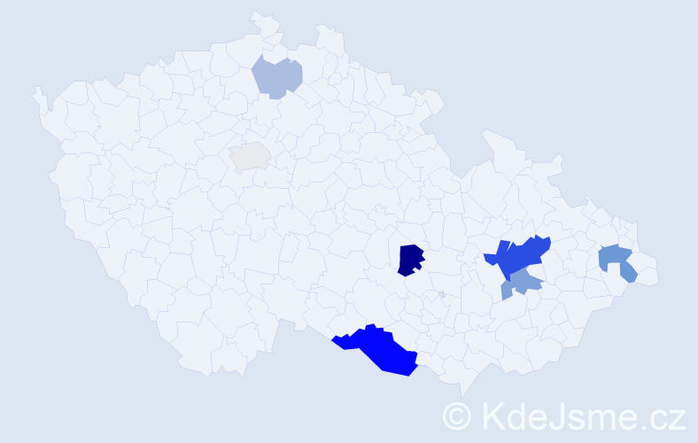 Příjmení: 'Lahner', počet výskytů 22 v celé ČR
