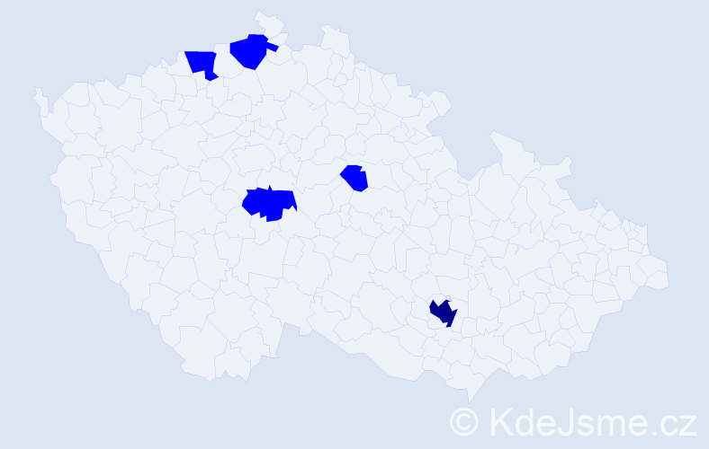 Příjmení: 'Recska', počet výskytů 6 v celé ČR