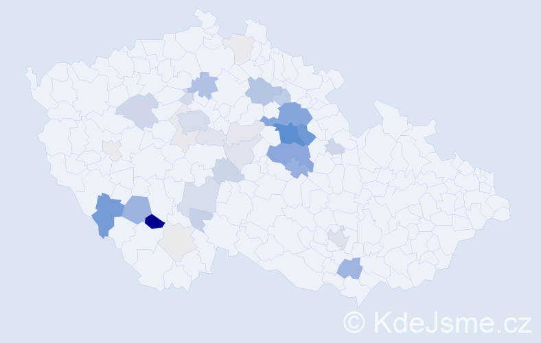 Příjmení: 'Kubynets', počet výskytů 110 v celé ČR