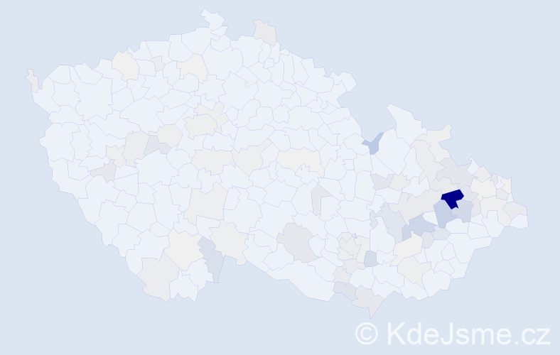 Příjmení: 'Mik', počet výskytů 291 v celé ČR