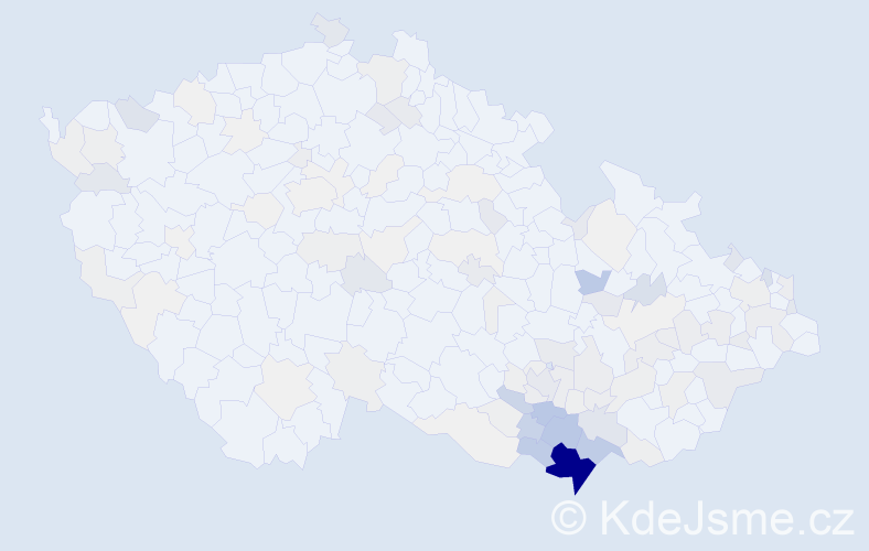 Příjmení: 'Osička', počet výskytů 643 v celé ČR