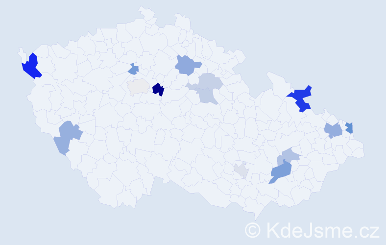 Příjmení: 'Csomor', počet výskytů 26 v celé ČR
