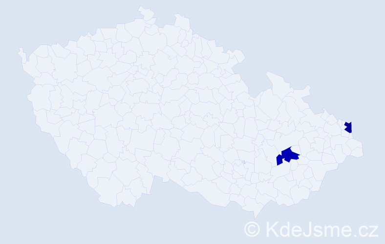 Příjmení: 'Puskelyová', počet výskytů 2 v celé ČR
