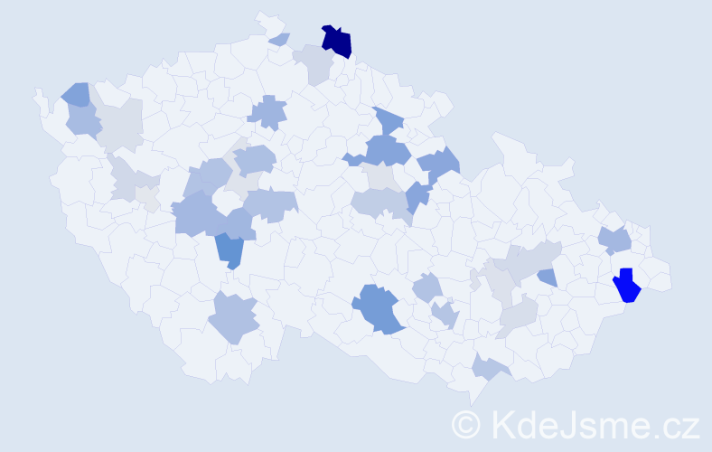 Příjmení: 'Labský', počet výskytů 113 v celé ČR