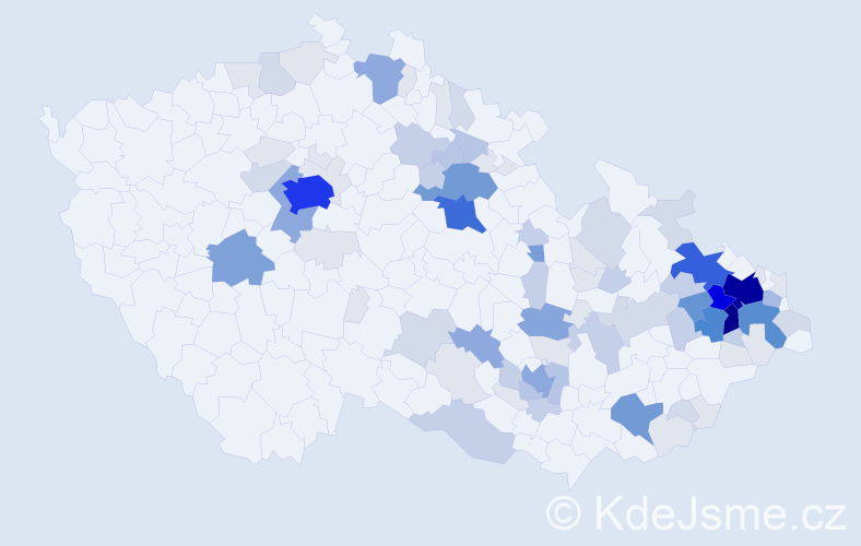 Příjmení: 'Demlová', počet výskytů 372 v celé ČR