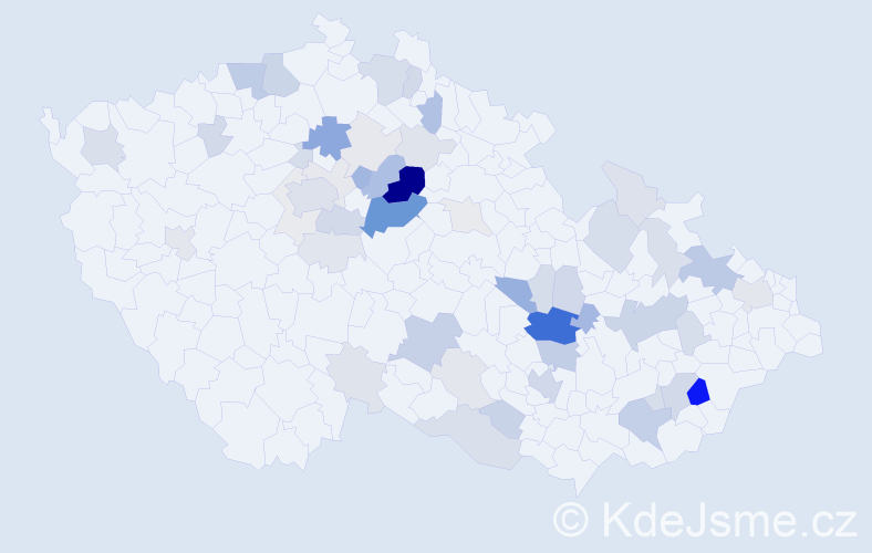 Příjmení: 'Paroulková', počet výskytů 163 v celé ČR