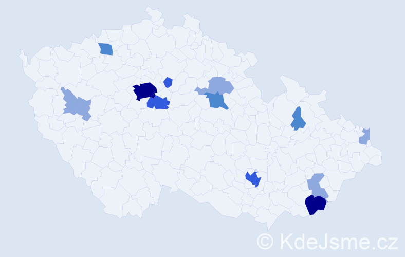 Příjmení: 'Gavalec', počet výskytů 32 v celé ČR