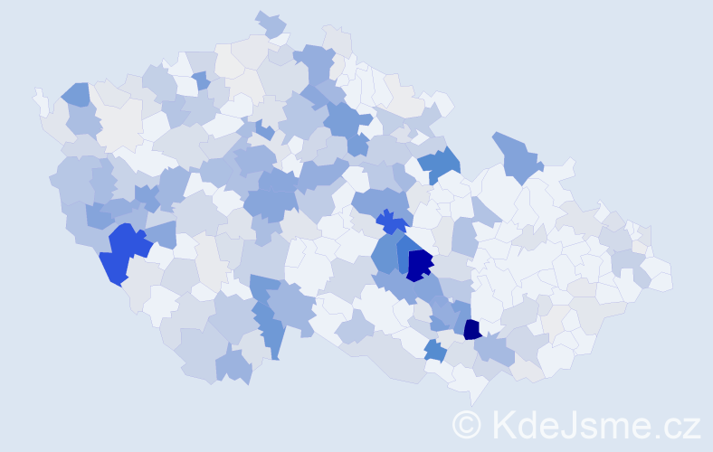 Příjmení: 'Paleček', počet výskytů 965 v celé ČR