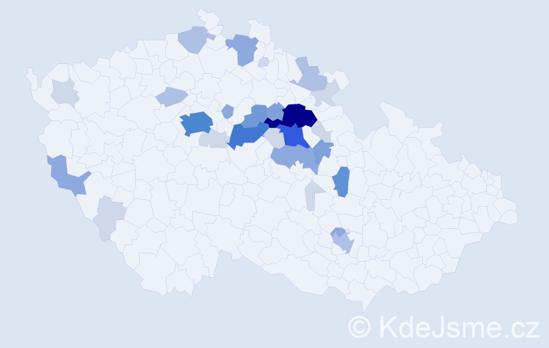 Příjmení: 'Bendák', počet výskytů 89 v celé ČR