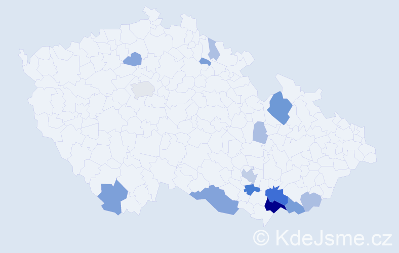Příjmení: 'Svora', počet výskytů 63 v celé ČR