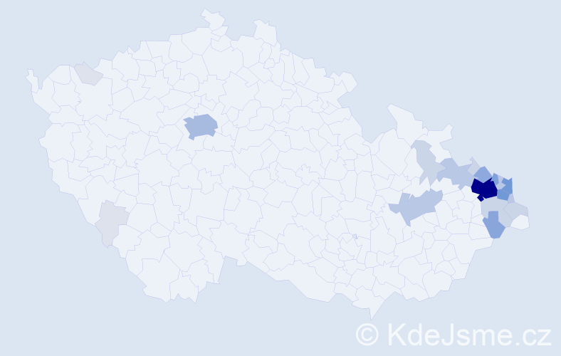 Příjmení: 'Pavlorek', počet výskytů 89 v celé ČR