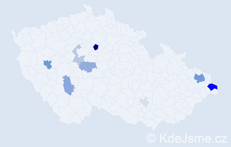 Příjmení: 'Rušová', počet výskytů 20 v celé ČR
