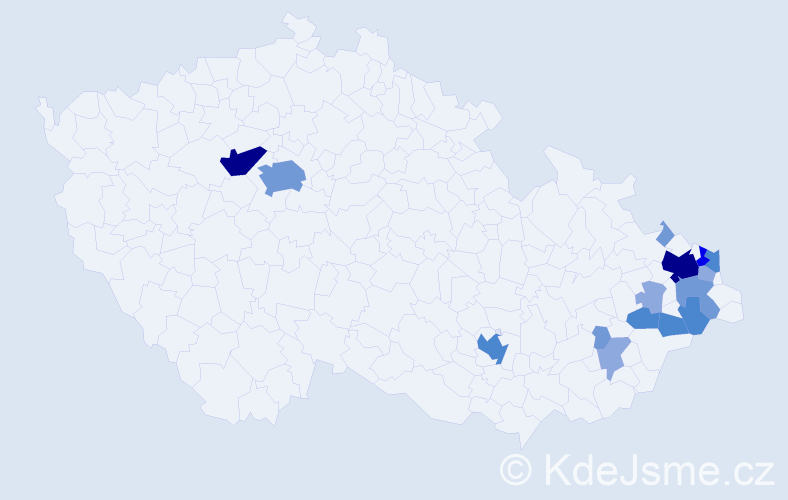 Příjmení: 'Seget', počet výskytů 43 v celé ČR