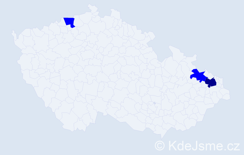 Příjmení: 'Ignac', počet výskytů 4 v celé ČR