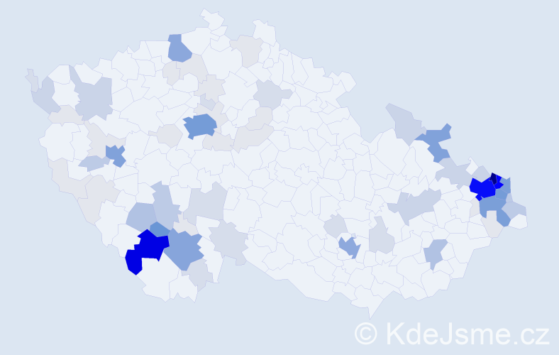 Příjmení: 'Seberová', počet výskytů 313 v celé ČR